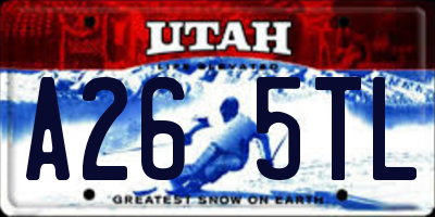 UT license plate A265TL