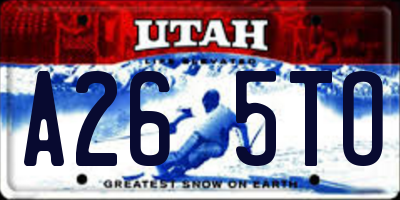 UT license plate A265TO