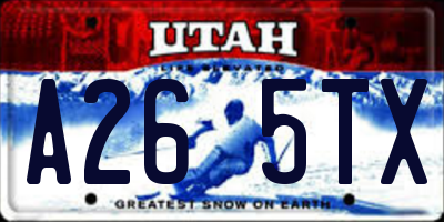 UT license plate A265TX