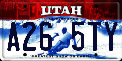 UT license plate A265TY