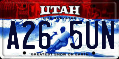UT license plate A265UN