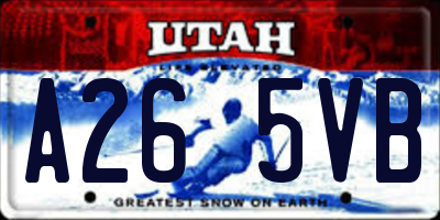 UT license plate A265VB