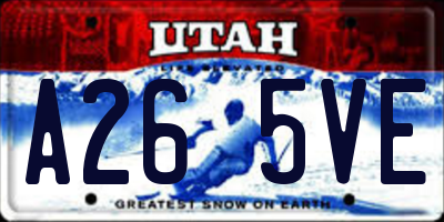 UT license plate A265VE