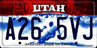 UT license plate A265VJ