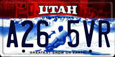 UT license plate A265VR