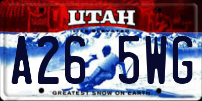 UT license plate A265WG