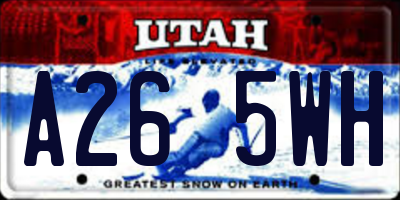 UT license plate A265WH