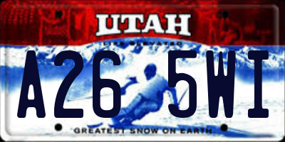 UT license plate A265WI