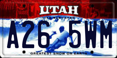 UT license plate A265WM