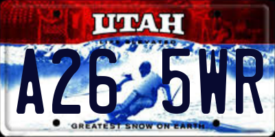 UT license plate A265WR