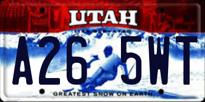UT license plate A265WT