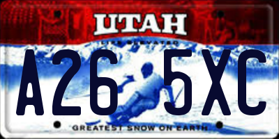 UT license plate A265XC