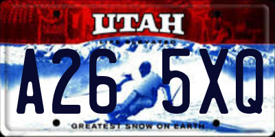UT license plate A265XQ