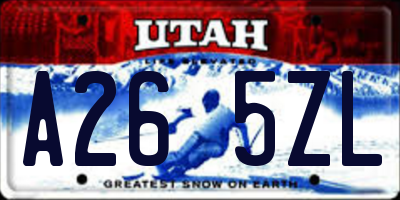 UT license plate A265ZL