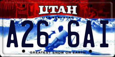 UT license plate A266AI