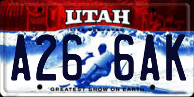 UT license plate A266AK