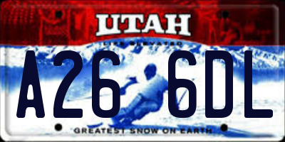 UT license plate A266DL