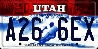 UT license plate A266EX