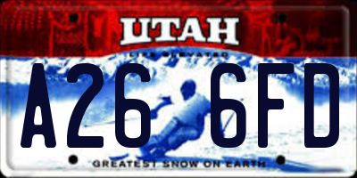 UT license plate A266FD