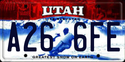 UT license plate A266FE
