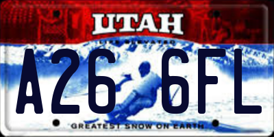UT license plate A266FL