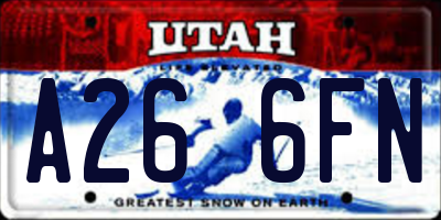 UT license plate A266FN