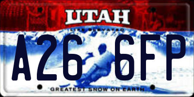 UT license plate A266FP