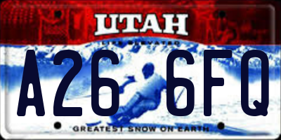 UT license plate A266FQ