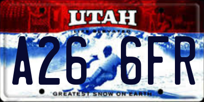 UT license plate A266FR