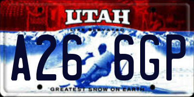 UT license plate A266GP
