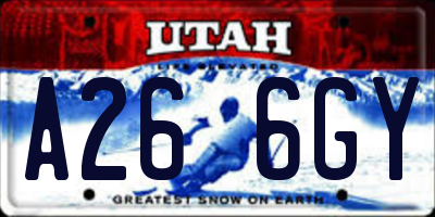 UT license plate A266GY