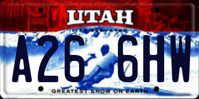 UT license plate A266HW