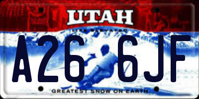 UT license plate A266JF