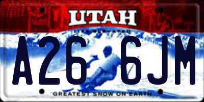 UT license plate A266JM