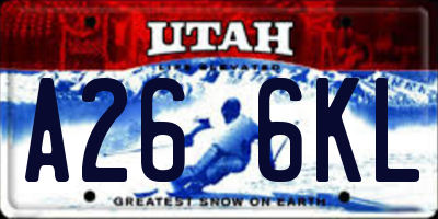 UT license plate A266KL