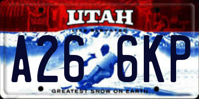 UT license plate A266KP