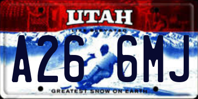 UT license plate A266MJ