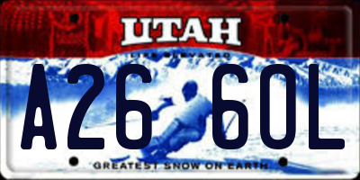UT license plate A266OL