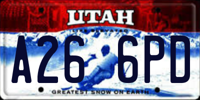 UT license plate A266PD