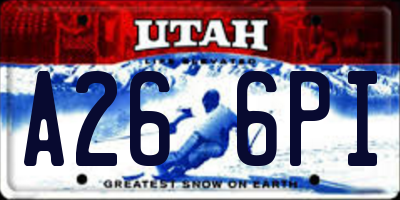 UT license plate A266PI