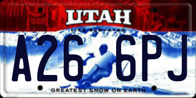 UT license plate A266PJ
