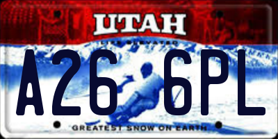 UT license plate A266PL