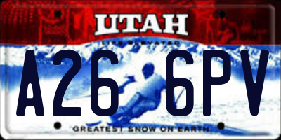 UT license plate A266PV