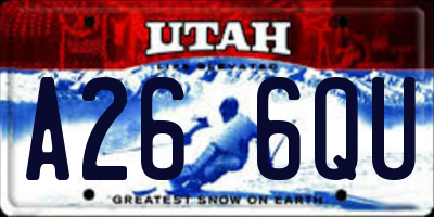 UT license plate A266QU