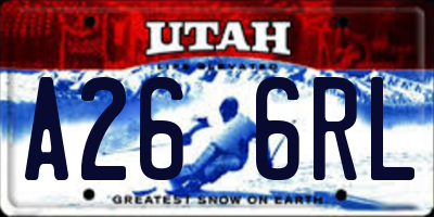 UT license plate A266RL