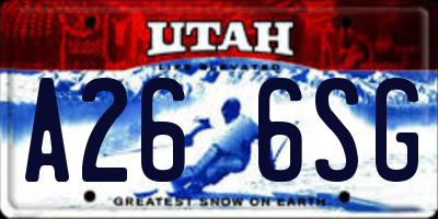 UT license plate A266SG