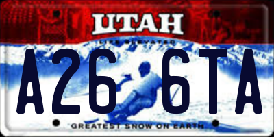 UT license plate A266TA