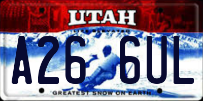 UT license plate A266UL