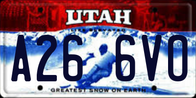 UT license plate A266VO