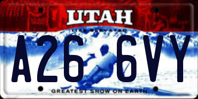 UT license plate A266VY